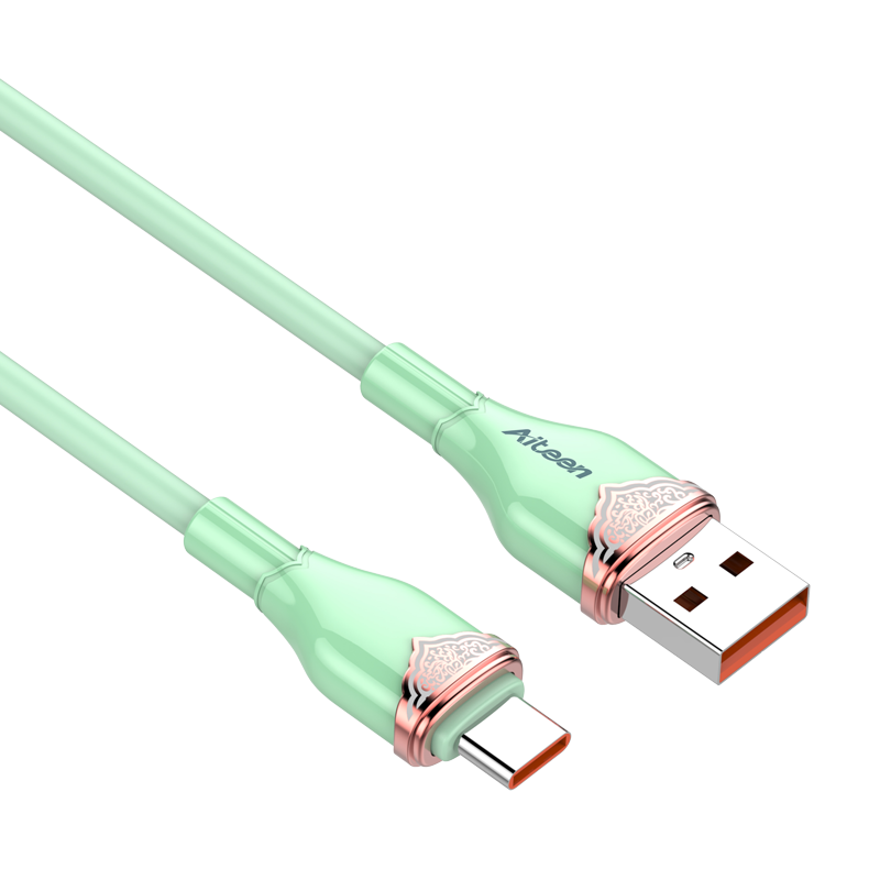 A18-CGN Type-C Data Cable 1mm 30W Fast Charging Green Color